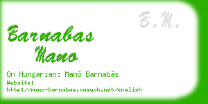 barnabas mano business card